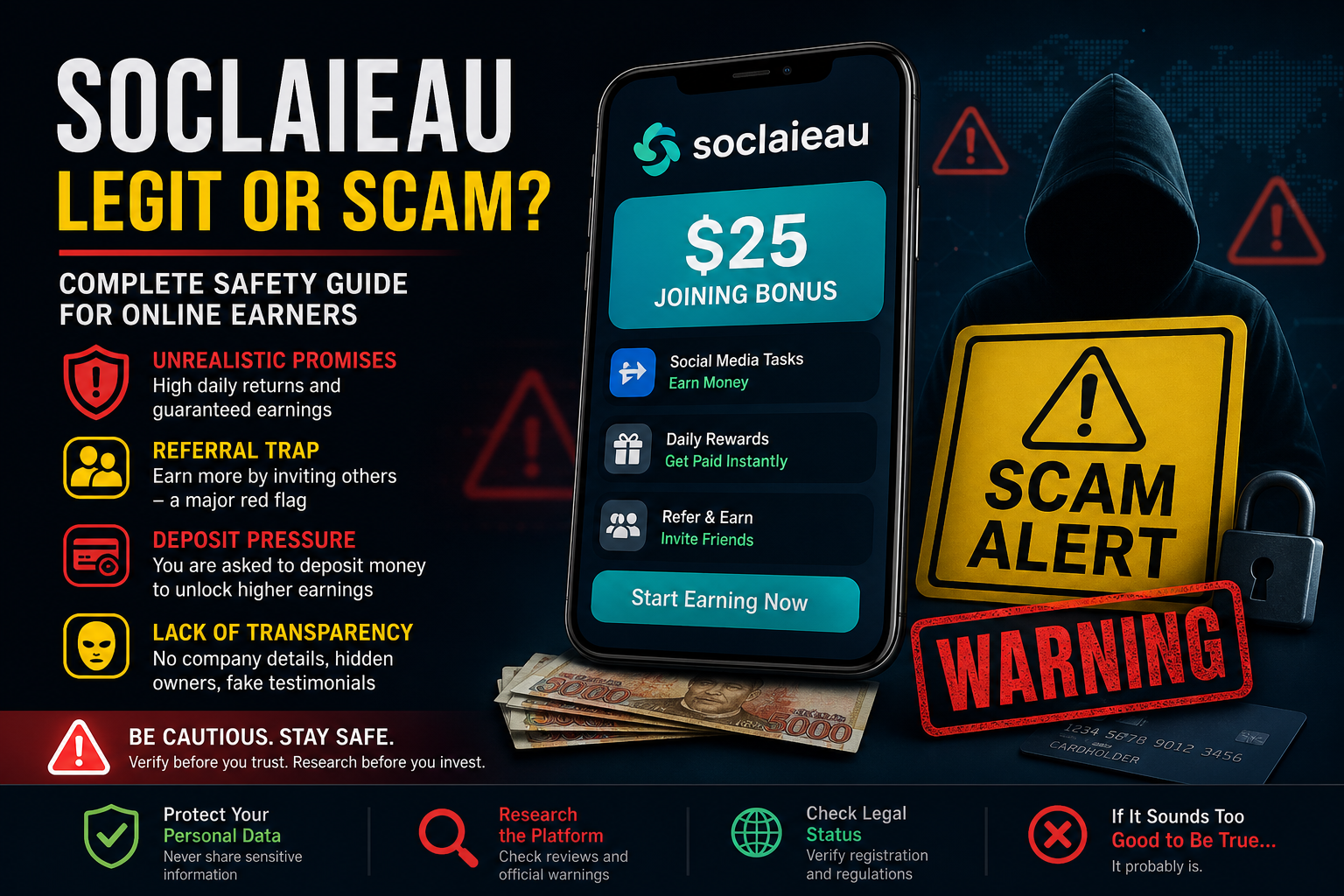 soclaieau online earning platform scam warning and safety guide