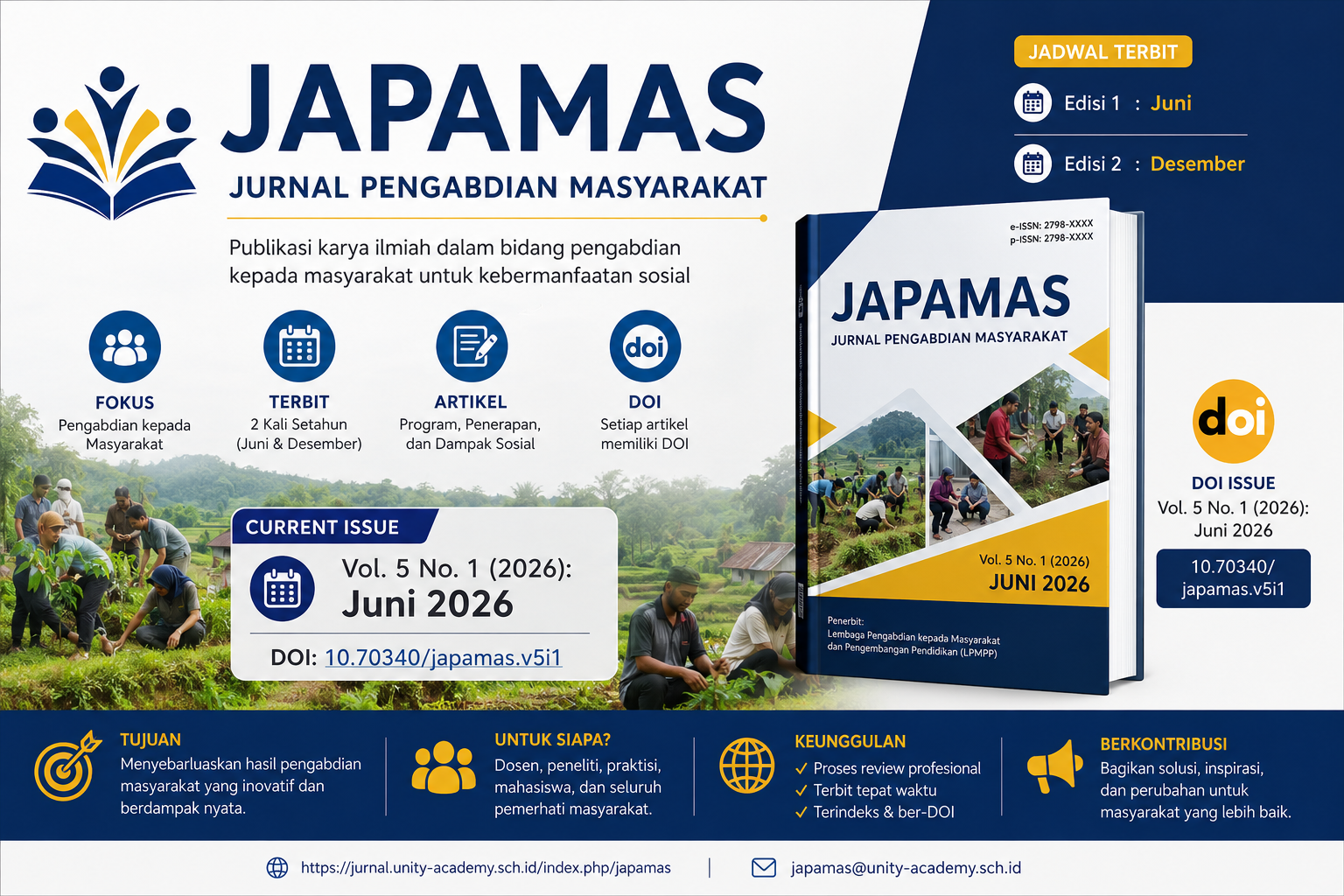JAPAMAS Journal Vol 5 No 1 June 2026 homepage showing publication information and DOI details